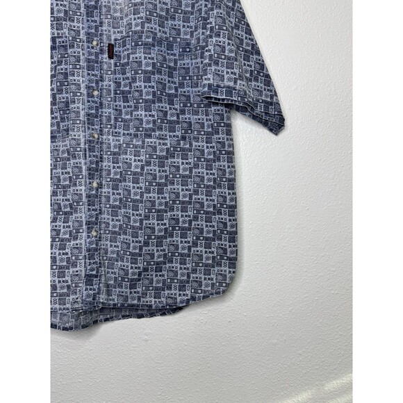 Vintage GRAMICCI Made USA XL Blue Vented Nylon SS Light Weight Button Up *FLAW* - Picture 11 of 16